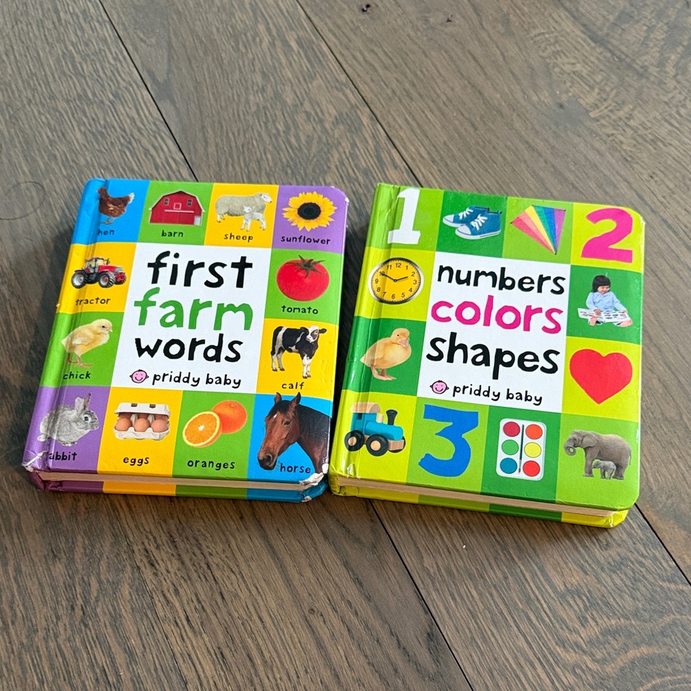 First Farm Words and Numbers Colors Shapes Books